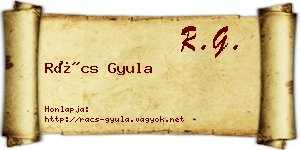 Rács Gyula névjegykártya